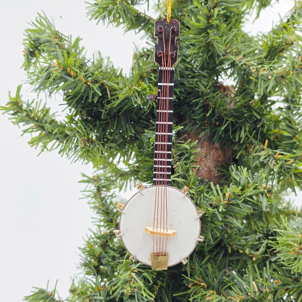 Vintage Mini Banjo Ornament Folk Music‎ Country Western Christmas Tree Decor